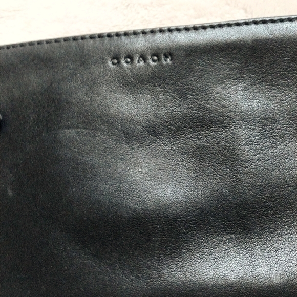 ๐ค Vintage Coach Black Leather Skinny Cosmetics Case Clutch Pouch Bag VERY RARE - Picture 3 of 10